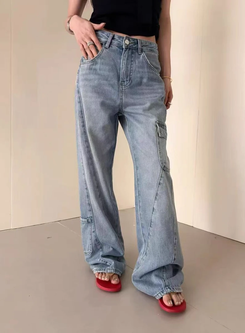 拾光家牛仔工装裤4072