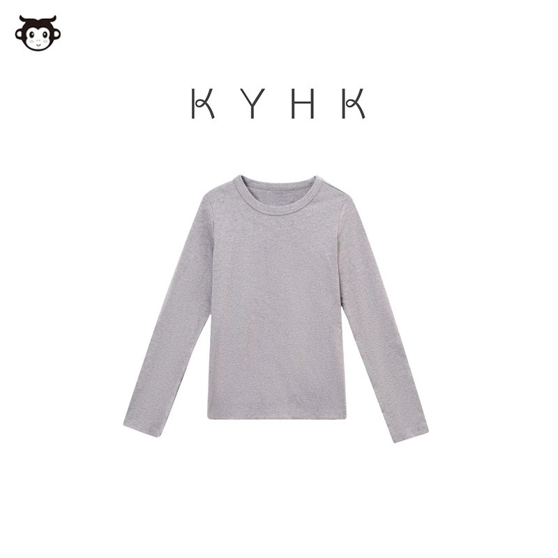 KYHK小圆领打底衫内搭长袖打底休闲T恤221223