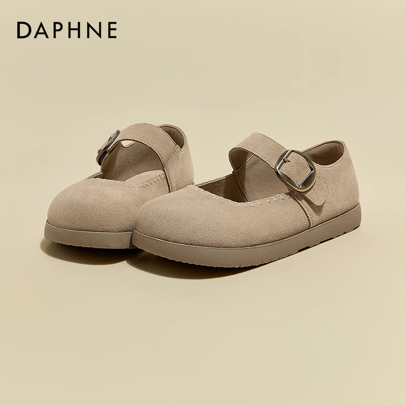 达芙妮潮流小众勃肯鞋女2025年春季新款圆头百搭单鞋轻便平底女鞋