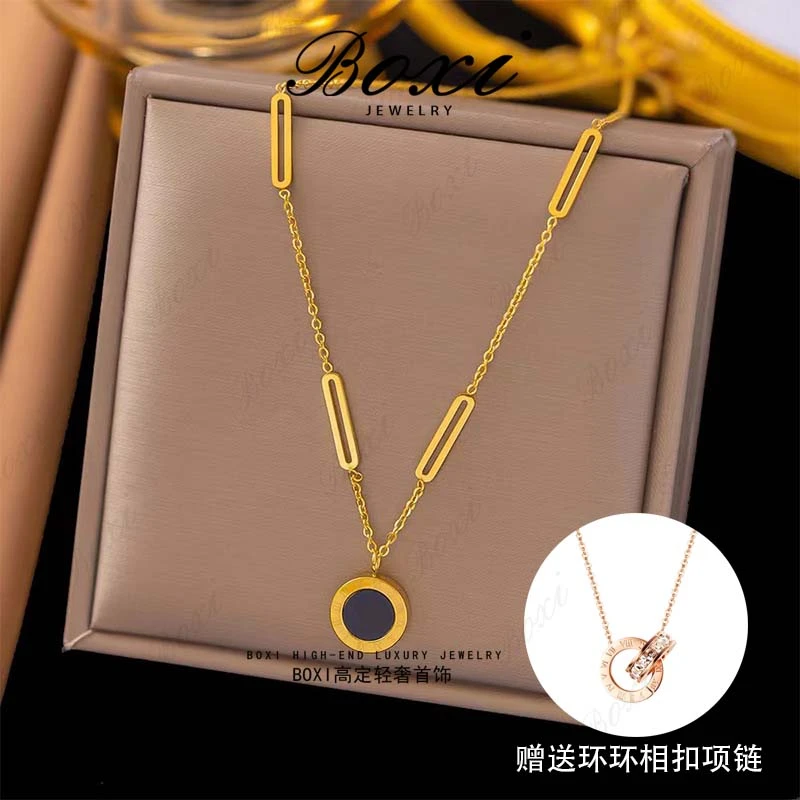 钛钢项链 加长版罗马数字项链毛衣链春夏秋冬爆款首饰时尚百搭ins