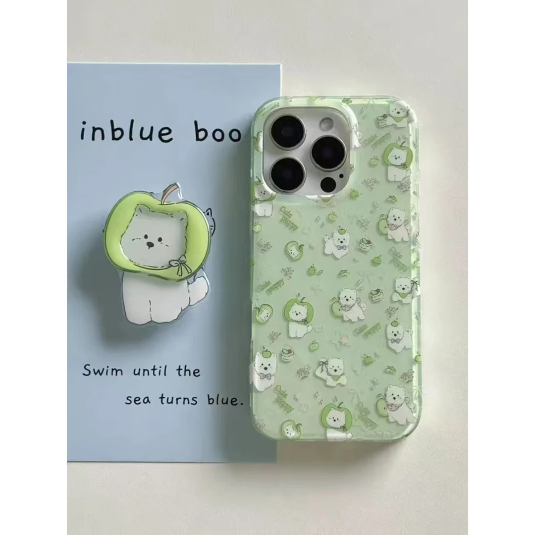 青苹果西高地适用苹果13/16/17promax手机壳VIVO华为OPPO小米15女