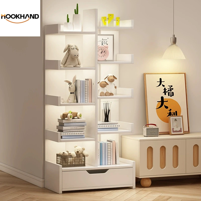 书架落地置物架客厅收纳整理架展示架简易柜子家用墙边分层小书柜