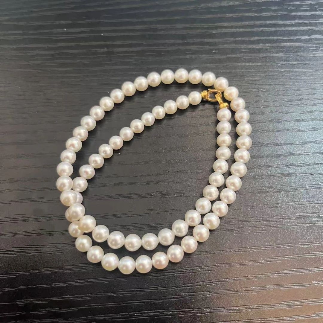 【巨伶石】淡水珍珠近圆素链 颈饰