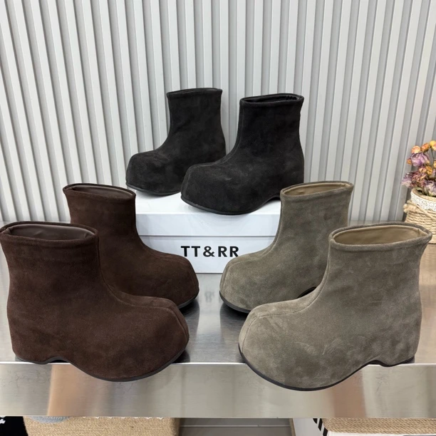 格GM003新款厚底内增高卡皮巴拉反绒皮秋冬加绒底厚6公分