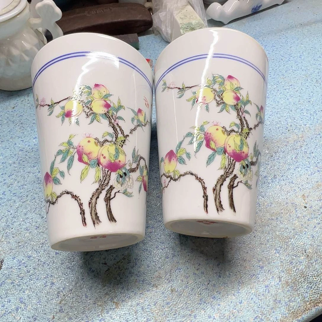 瓷景德镇高温陶瓷可乐杯2个