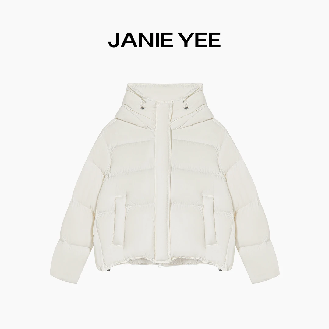 Janie Yee“顶奢·配货”白鹅绒连帽短款冬羽绒服外套女冬24A1665