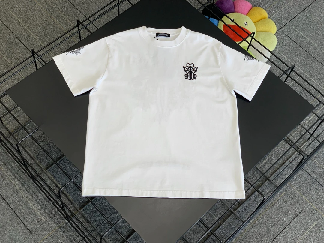 2025刺绣圆领短袖T恤美式休闲T恤情侣款EP2262