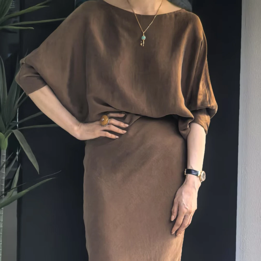 JJ私服 高级轻熟风铜氨丝重磅气质套装