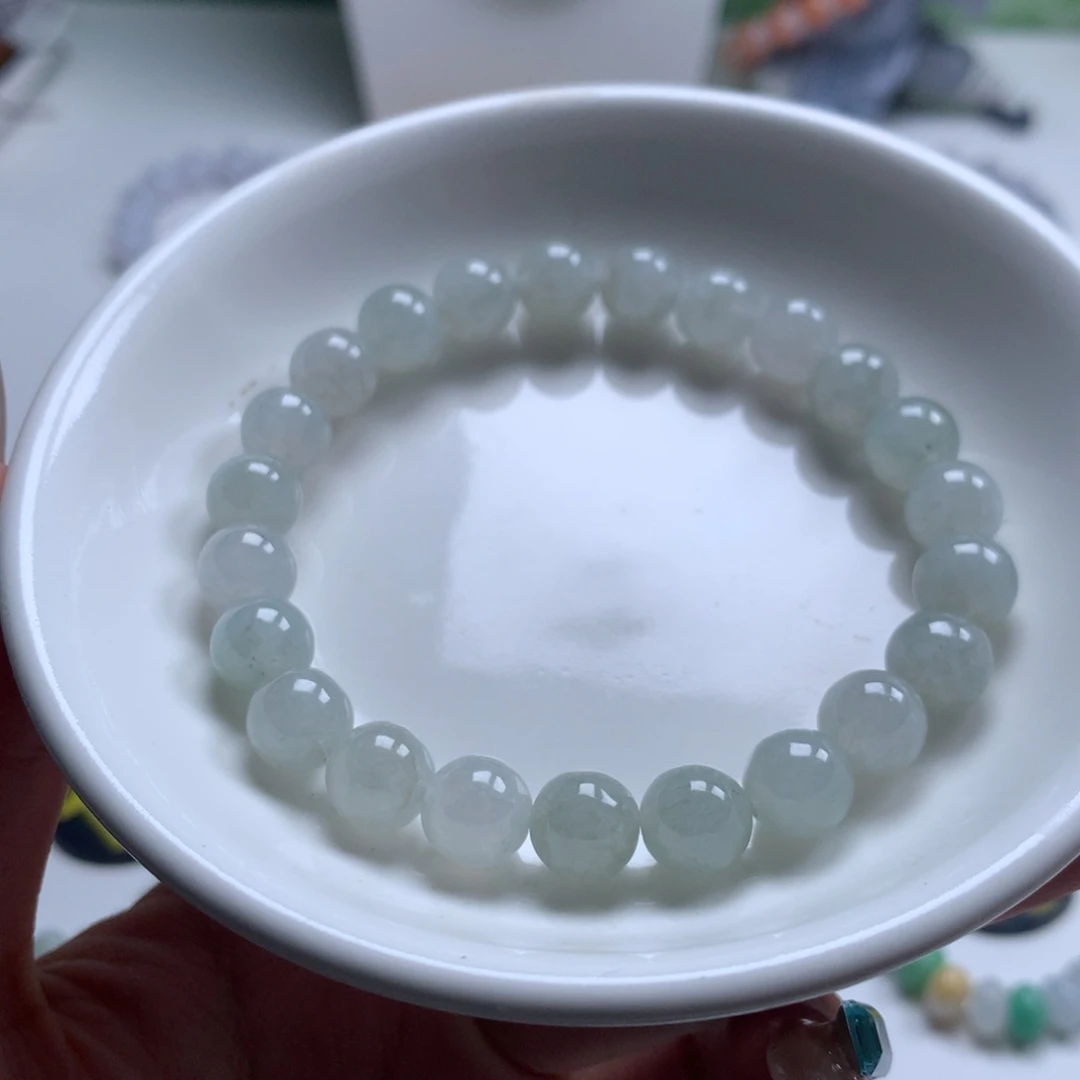手链翡翠未镶嵌翡翠圆珠8.8