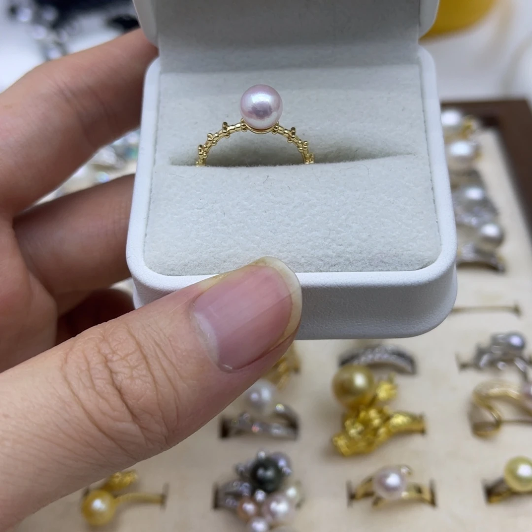海水珍珠戒指银S925镶嵌