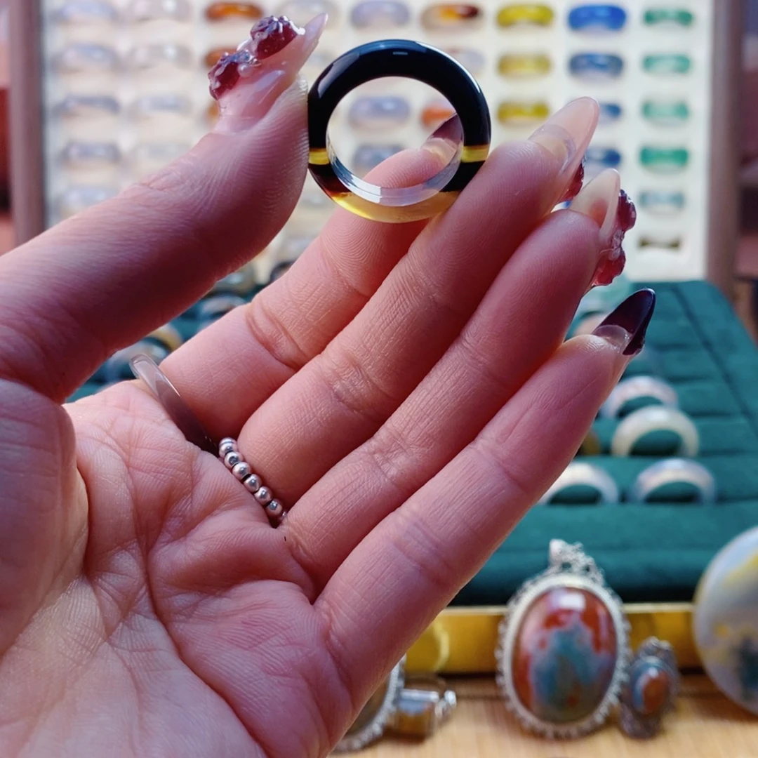 玛瑙/玉髓戒指未镶嵌?****?