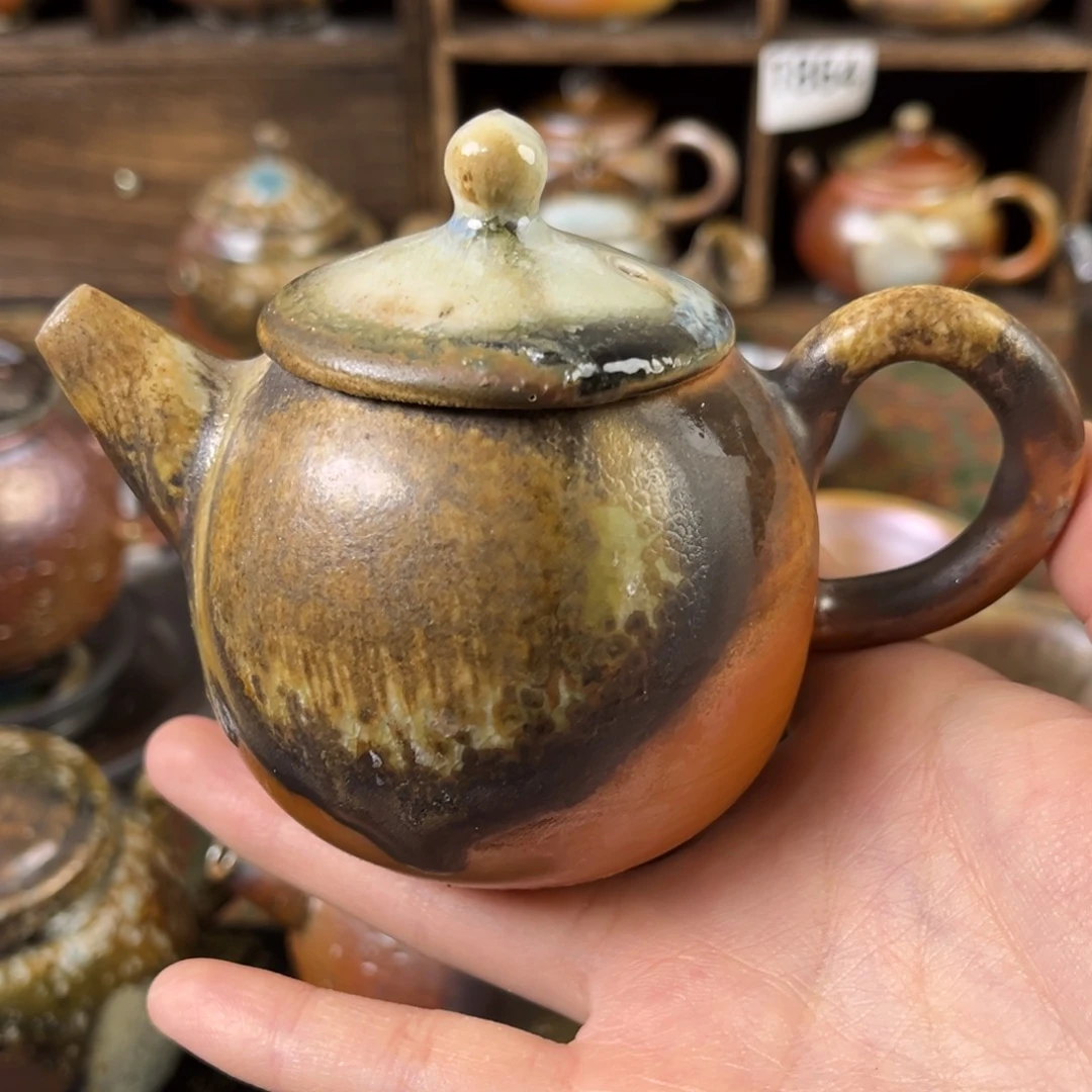 杯东**4柴烧茶器龙蛋壶