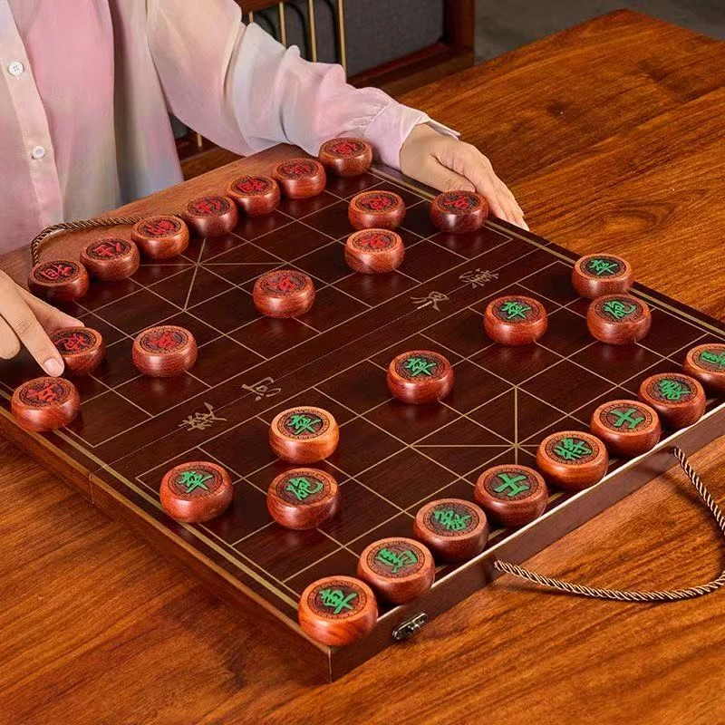 红木象棋中国象棋高档木质棋盘大号特大号黑檀木红花梨棋子送长辈