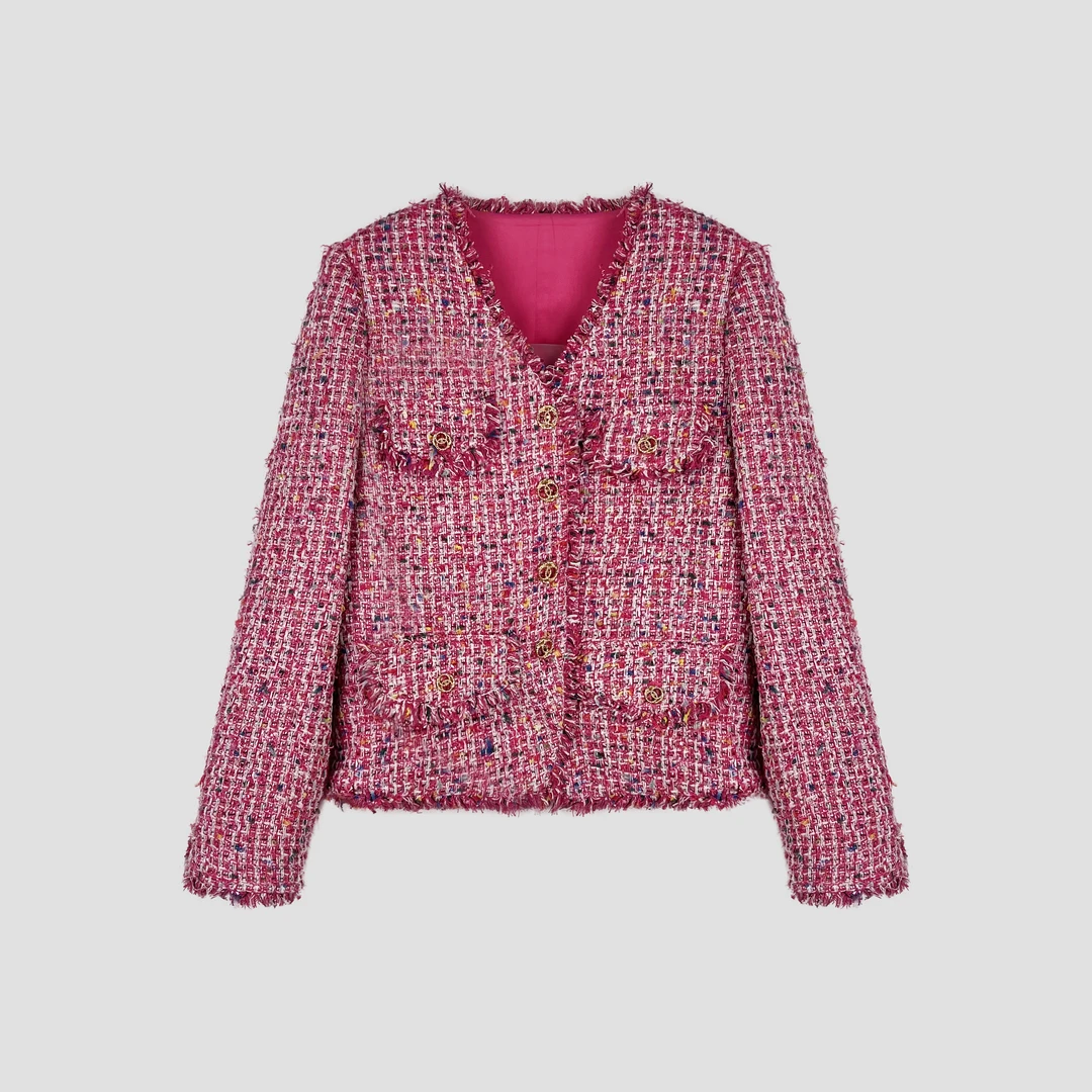 春季新款小香风短外套女25301红色