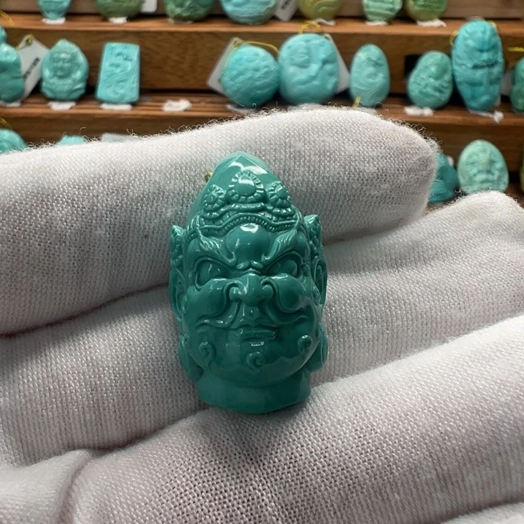 绿松石未镶嵌黄财神16.7mm