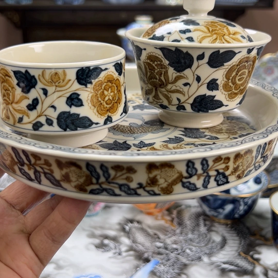 静***愉瓷片景德镇手工手绘陶瓷