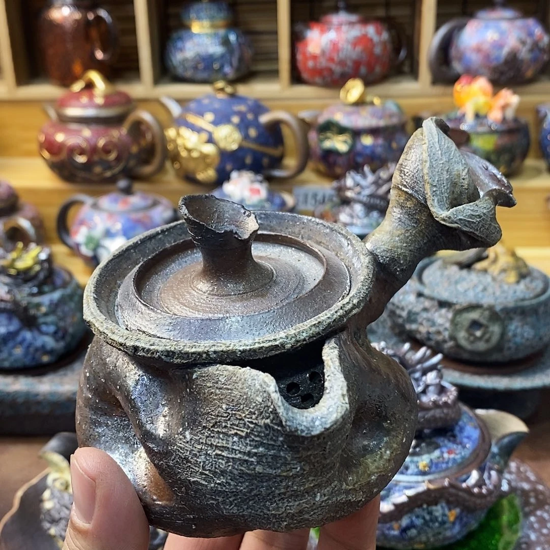 粗陶志野柴烧茶器