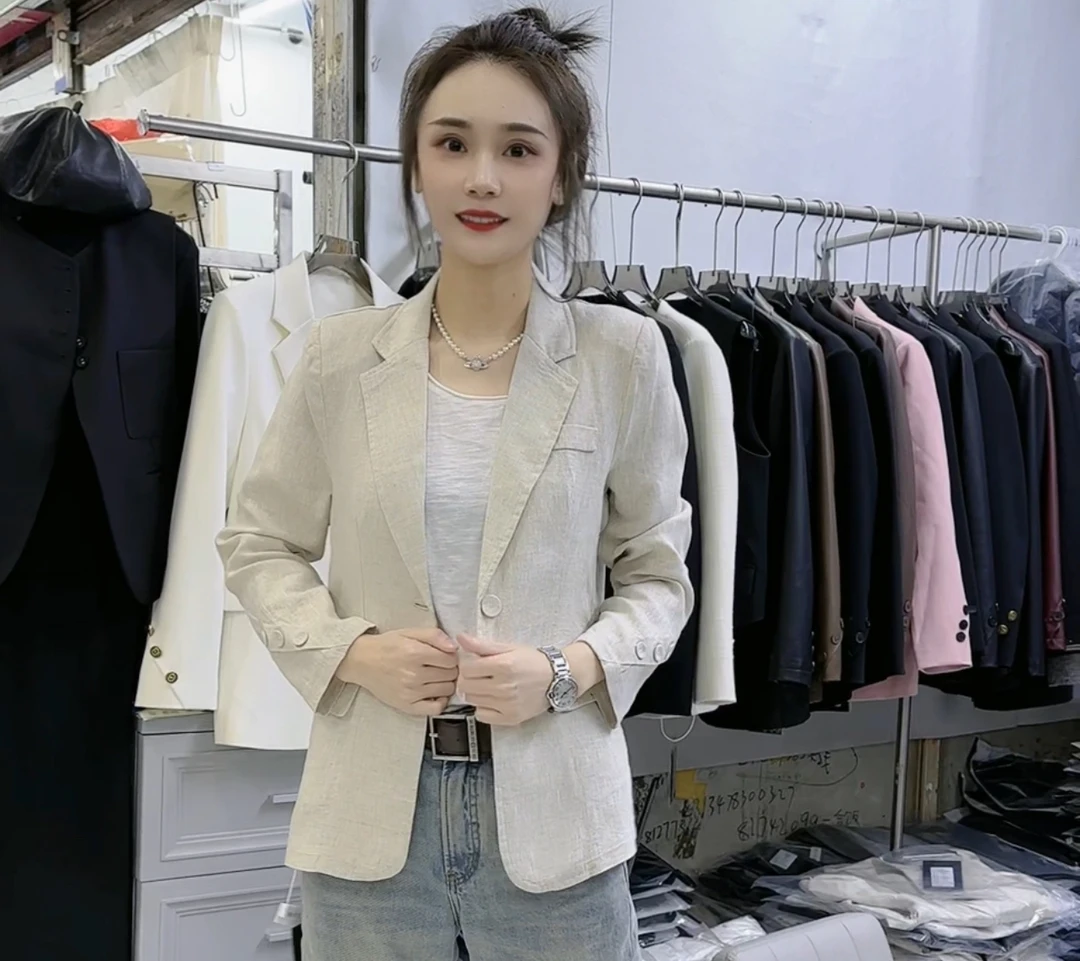 783春夏长袖亚麻西服