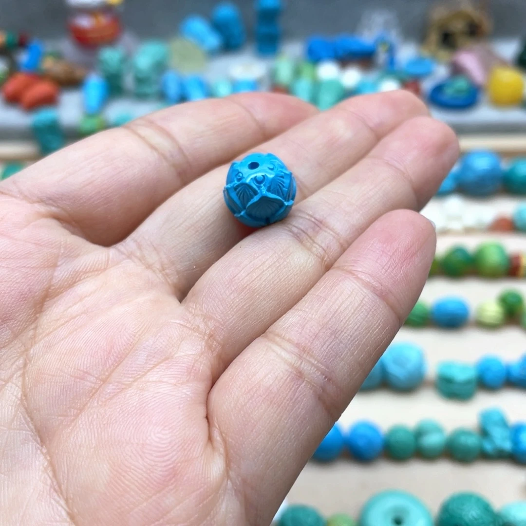 无铜合金配饰莲花蓝