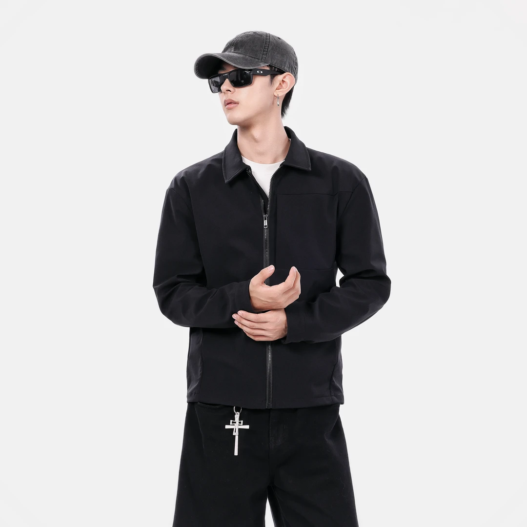 Sialoss商鸟系列秋季户外翻领短款外套男生宽松百搭休闲工装外套