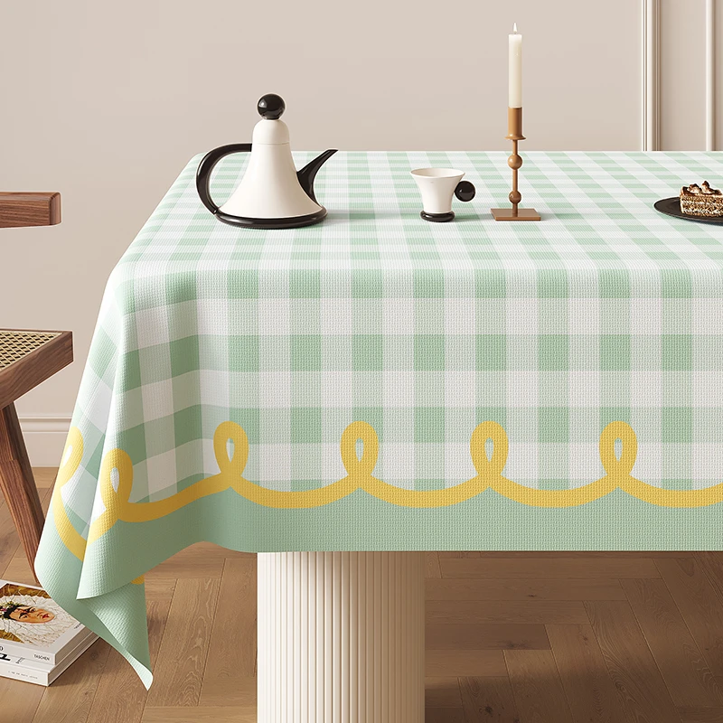 卡通餐桌布轻奢高级感防水防油免洗2025新款长方形茶几台布ins风