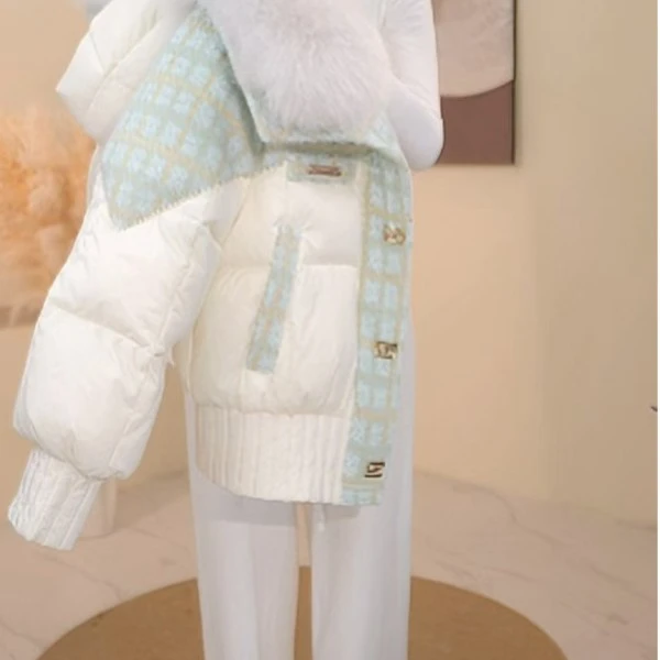 2025冬季新款女士显白气质羽绒棉服外套大码宽松慵懒时尚棉衣袄子