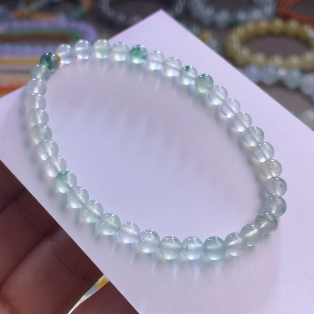 翡翠未镶嵌手链卡4.6～5 福利价！冰玻璃晴钢飘花