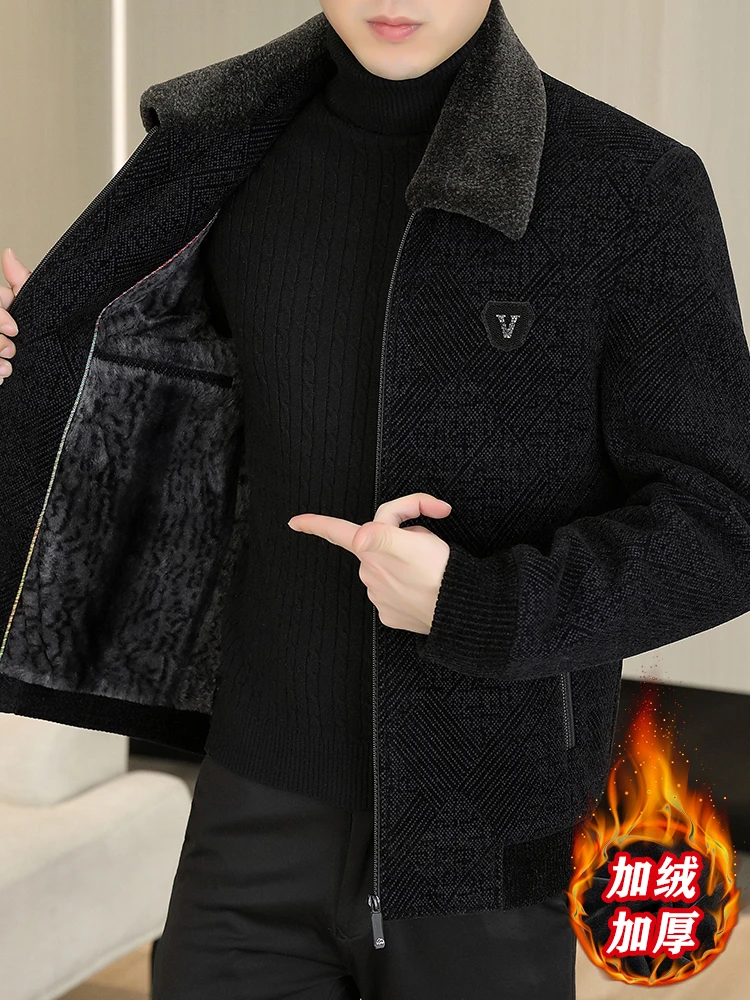 冠欧奥斯 新款冬季毛呢外套男士冬装呢子大衣加绒加厚保暖夹克