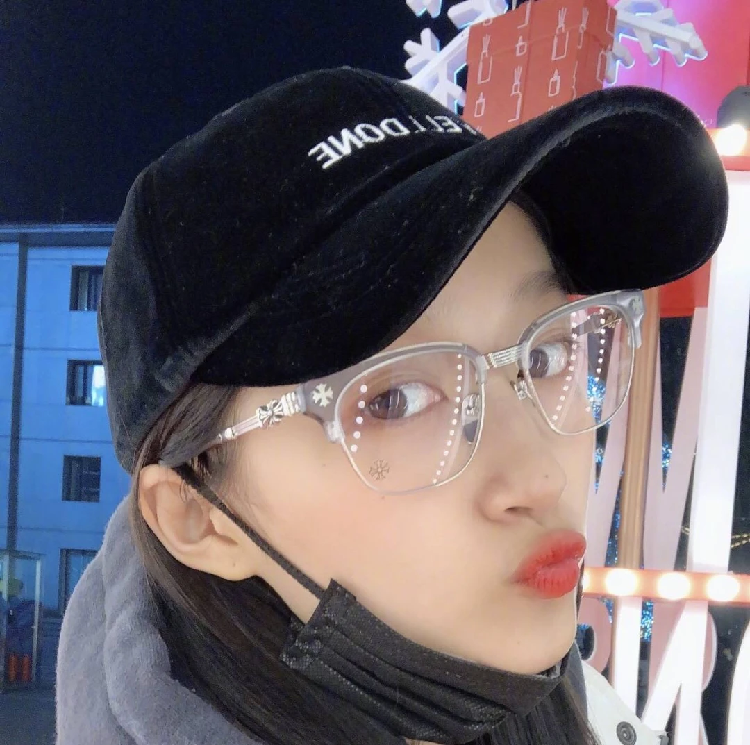 柯罗心眼镜框架关晓彤同款眼镜新品眉毛架纯钛超轻男近视平光镜