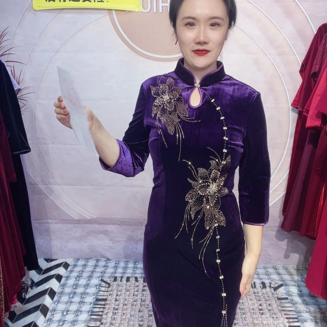 3xl码旗袍连衣裙修身显瘦