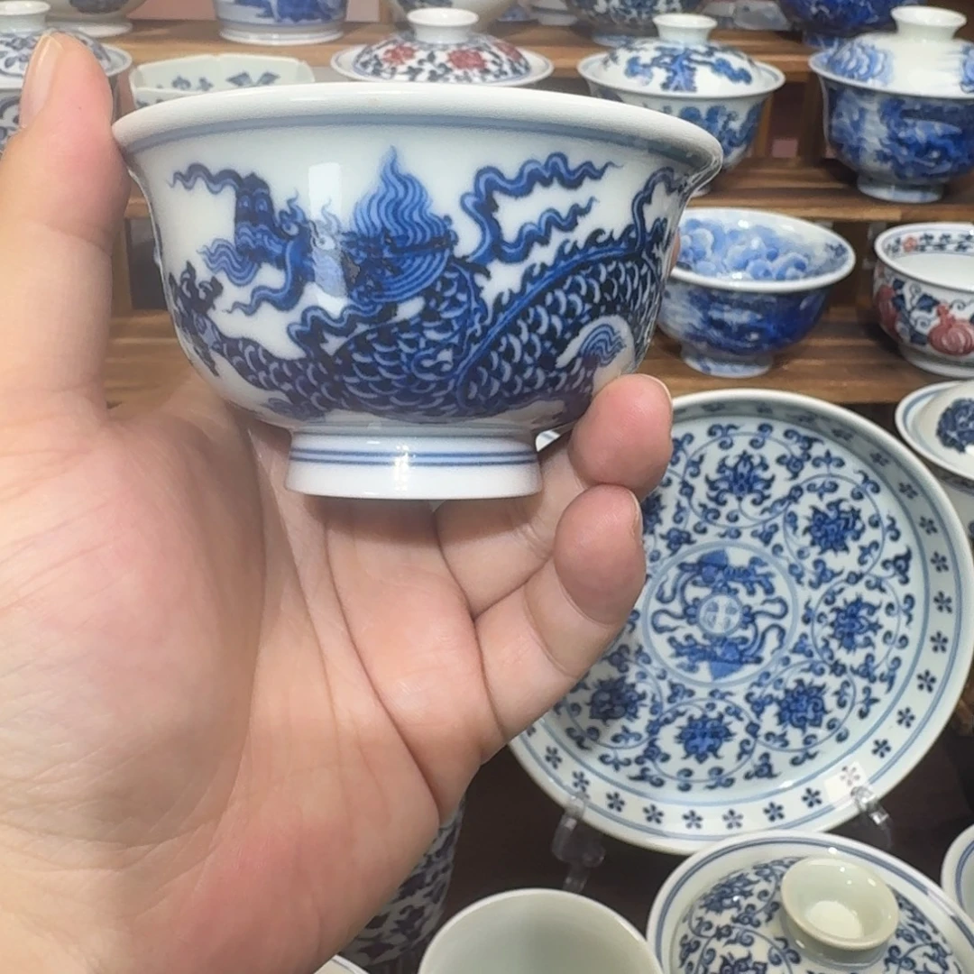 陶瓷杯子纯手工手绘瓷柴窑