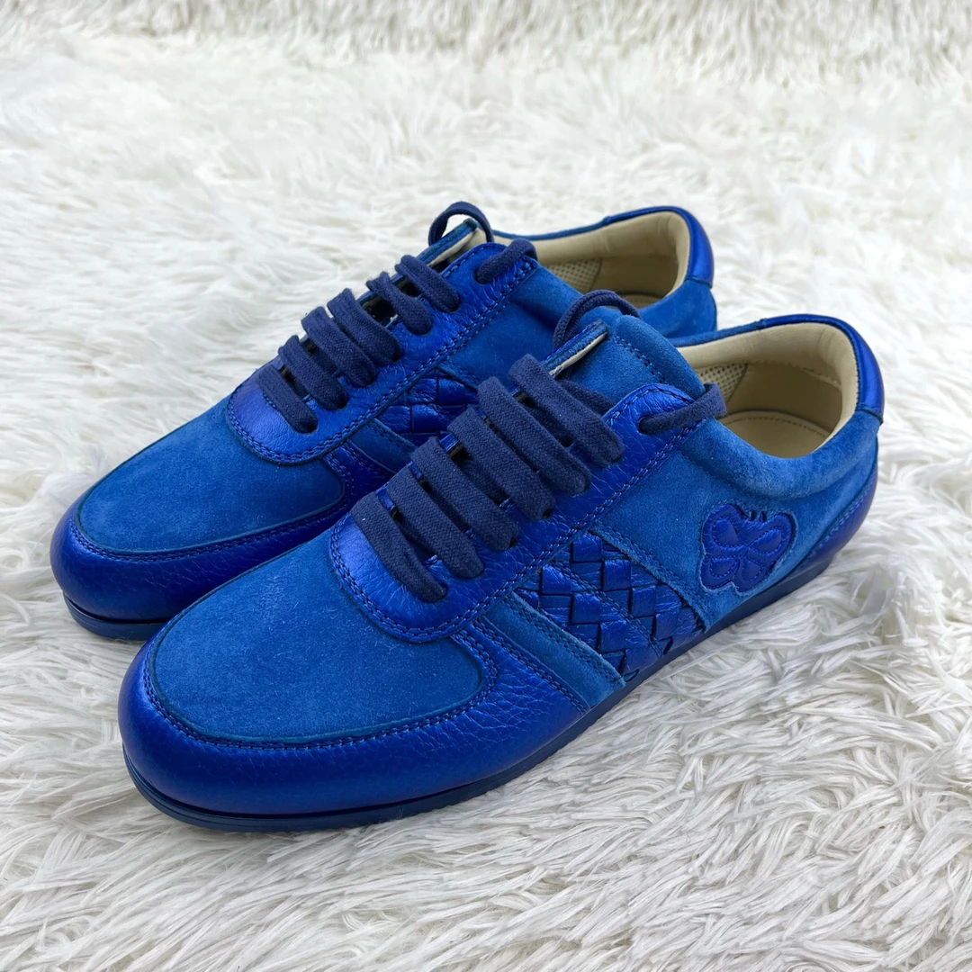 全新未使用 BOTTEGA VENETA/葆蝶家 蓝色麂皮休闲鞋 36码12017179