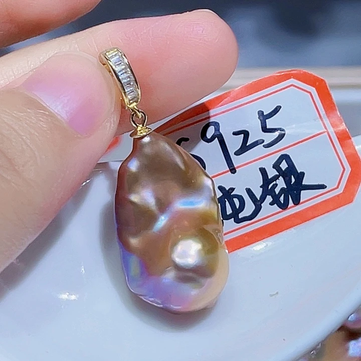 淡水珍珠银S925镶嵌颈饰