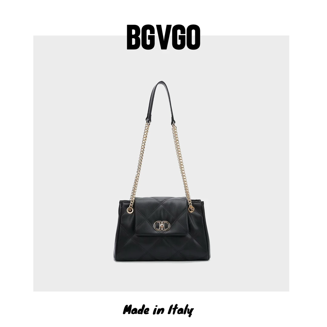 BGVGO/25年秋冬上新小香风百搭时尚气质复古手拎单肩包菱格斜挎包