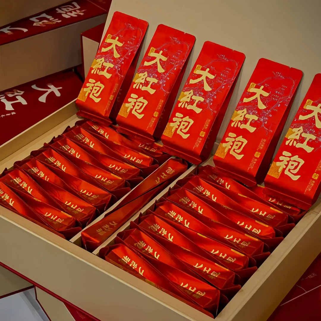 大红袍茶叶新茶武夷岩茶浓香耐泡乌龙茶叶高山茶礼盒装中秋送礼