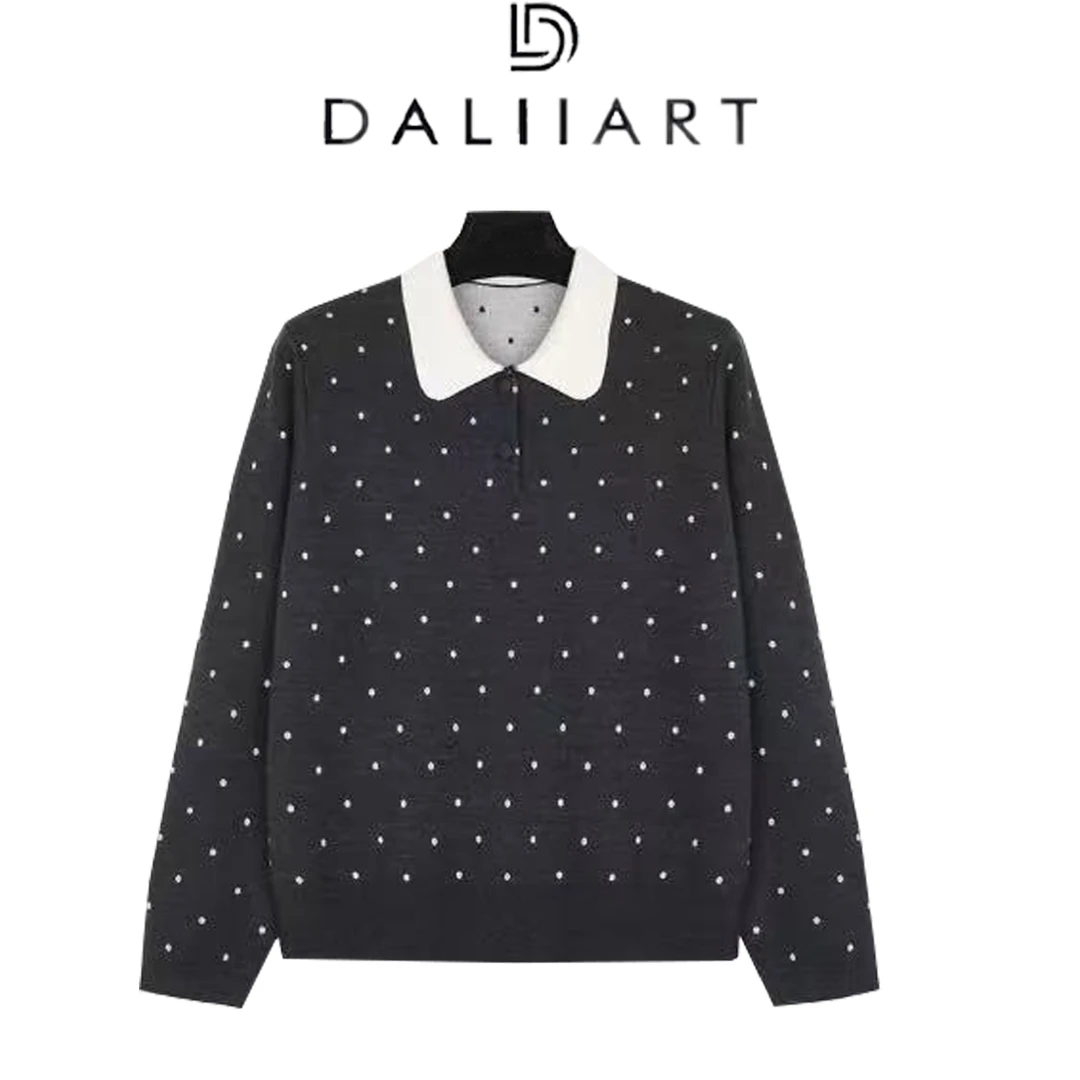 DALIART 公主日记Polo衫 60支美丽诺羊毛扬子16G秋冬毛衫DLTX0766
