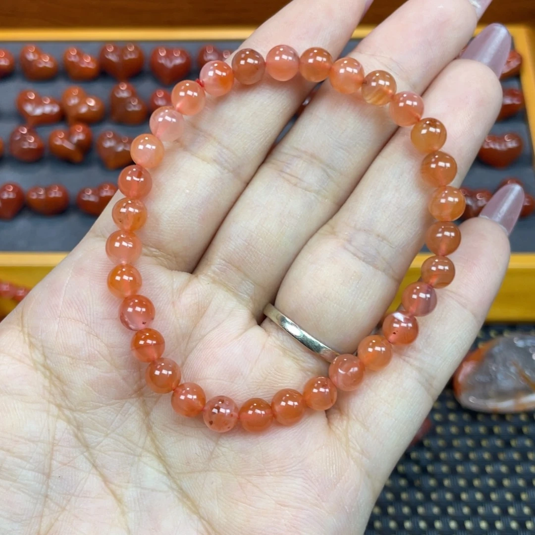 南红玛瑙未镶嵌颈饰单圈6mm