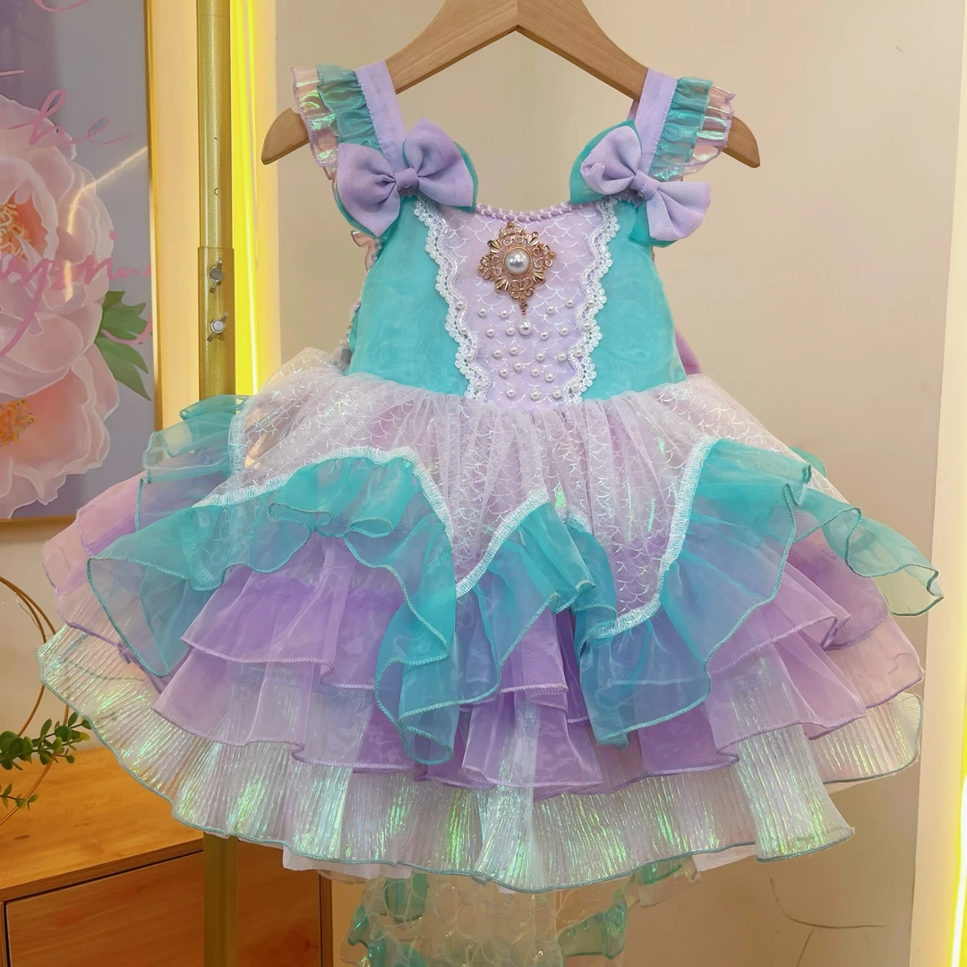 秋2025新款时尚洛丽塔女童美人鱼蓬蓬裙