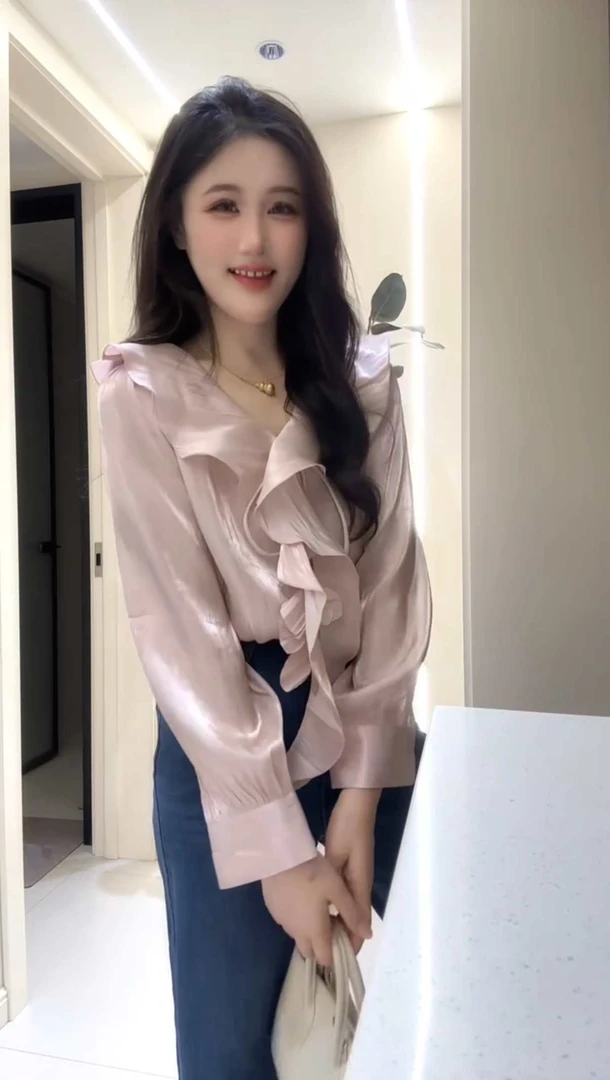 6026法式衬衫2025衬衣新款设计荷叶温柔减龄长袖气质甜美上衣韩系