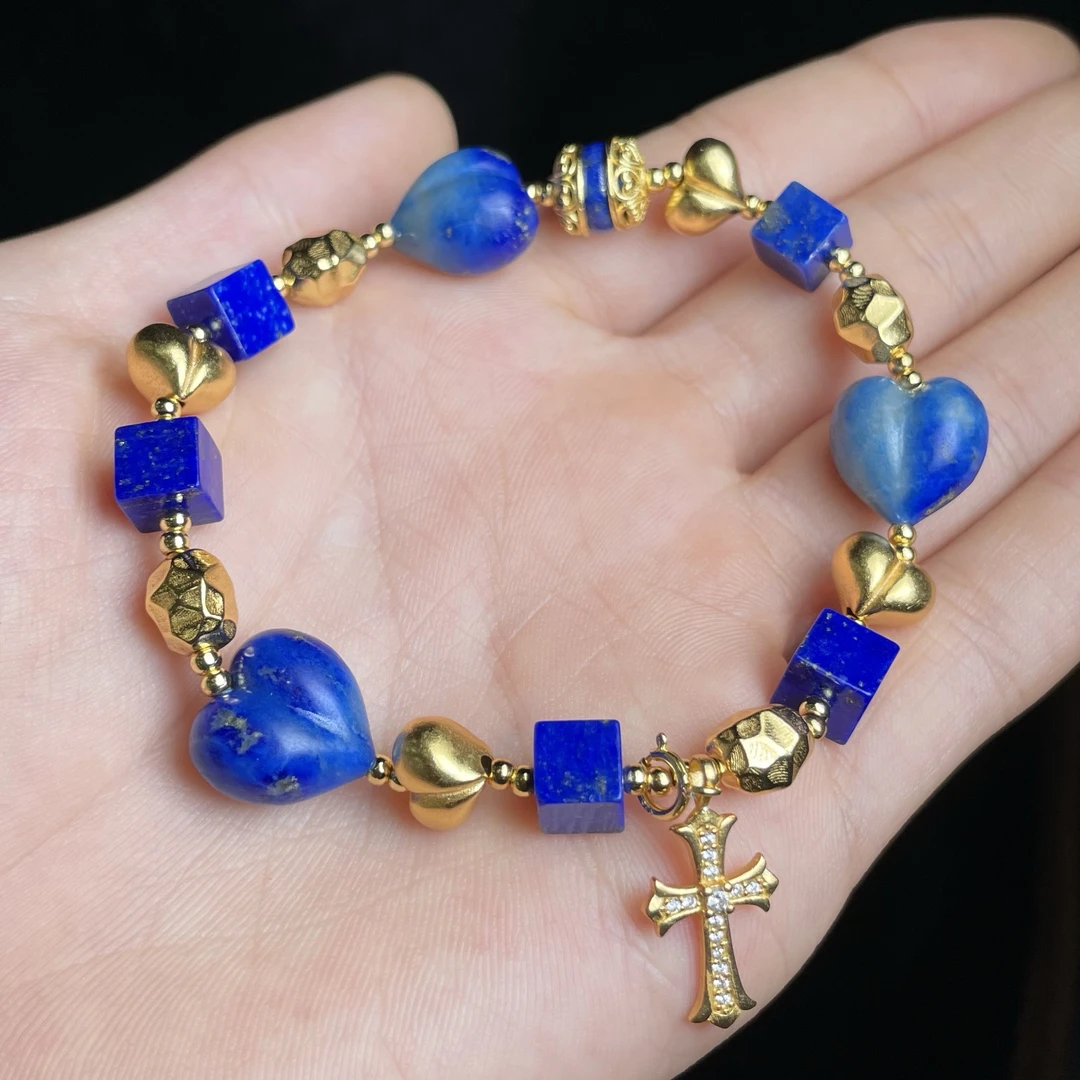 L【玉氏珠宝】925银青金爱心手串 多样性发一 CAN2430242