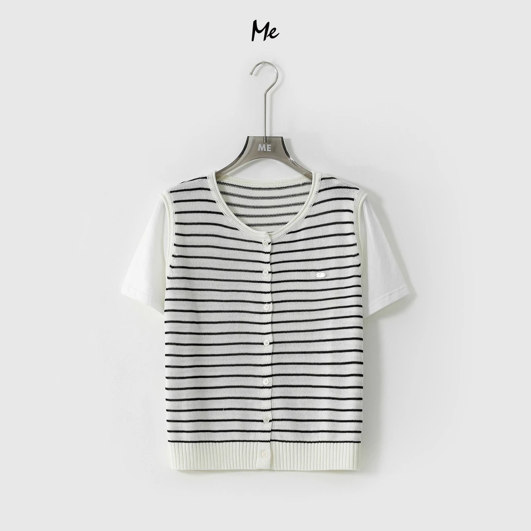 ME【卷边马甲T】莱赛尔亚麻混纺清凉麻感肌理显瘦针织衫MESS1685