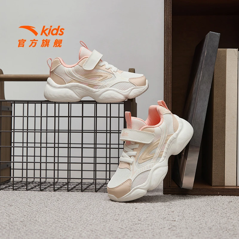 安踏儿童女小童休闲鞋2025开春透气舒适高能防滑耐磨休闲鞋百搭DZ