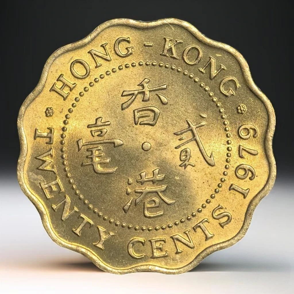 贰毫花边铜币-香港 花冠英女王 收藏贰角纪念币 硬币收藏正品保真