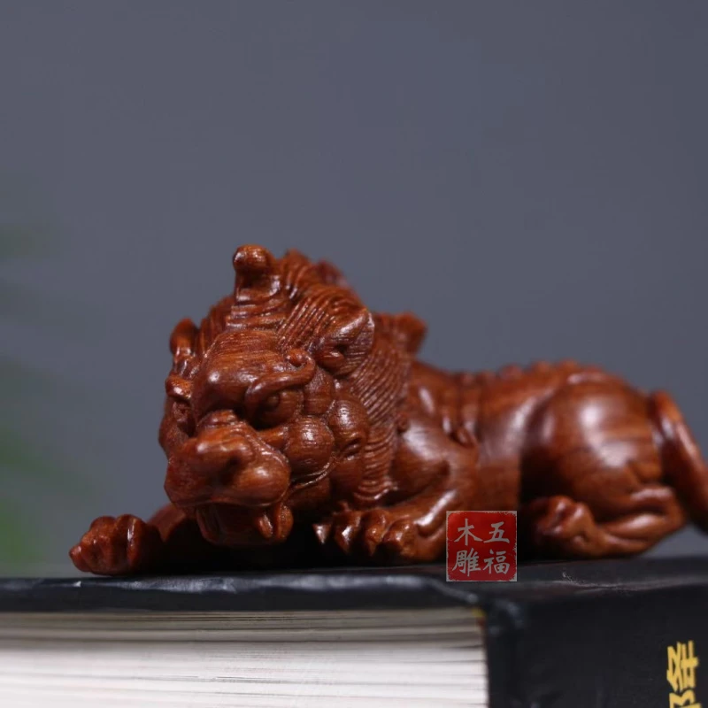 爆满金星紫檀貔貅手把件小摆件招财进宝茶宠香道动物财源广进