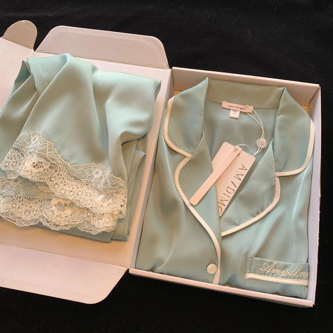 维多利亚女士款睡衣春秋季长袖薄款送女友闺蜜生日礼物家居服套装