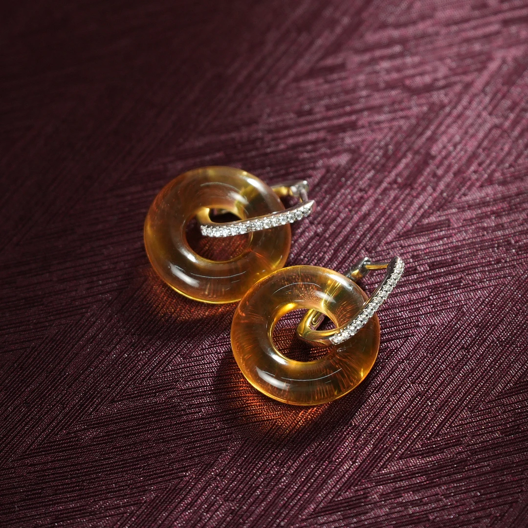 【老掌柜】琥珀耳环/BBJ0614130