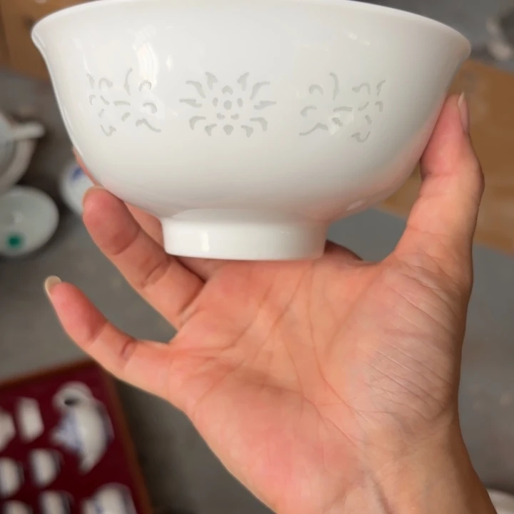 青瓷景德镇陶瓷米饭碗两只白色
