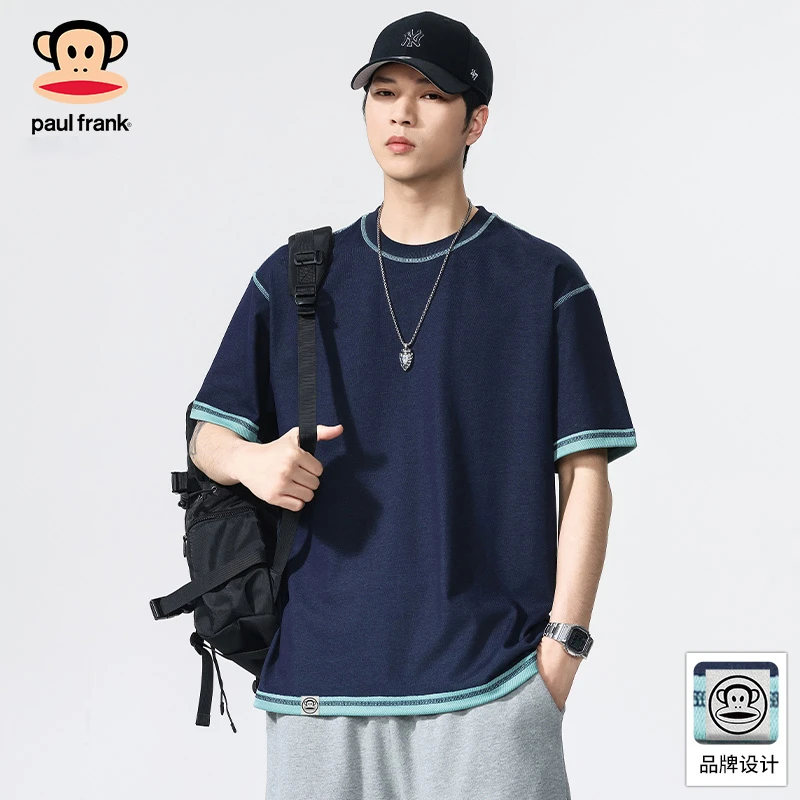 PaulFrank/大嘴猴男士短袖t恤夏季薄款凉感速干抗菌圆领休闲上衣