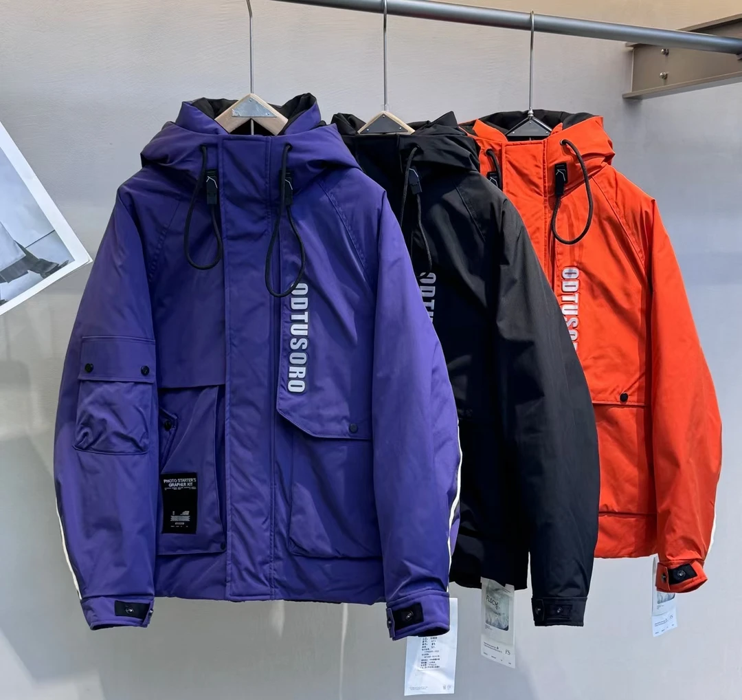 【年货】高充极寒系列.情侣加厚工装冲锋衣结构口袋防寒服连帽Z-675