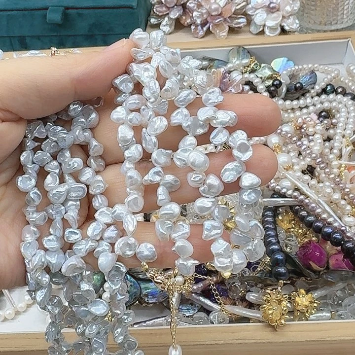 淡水珍珠发饰银S925镶嵌古*云